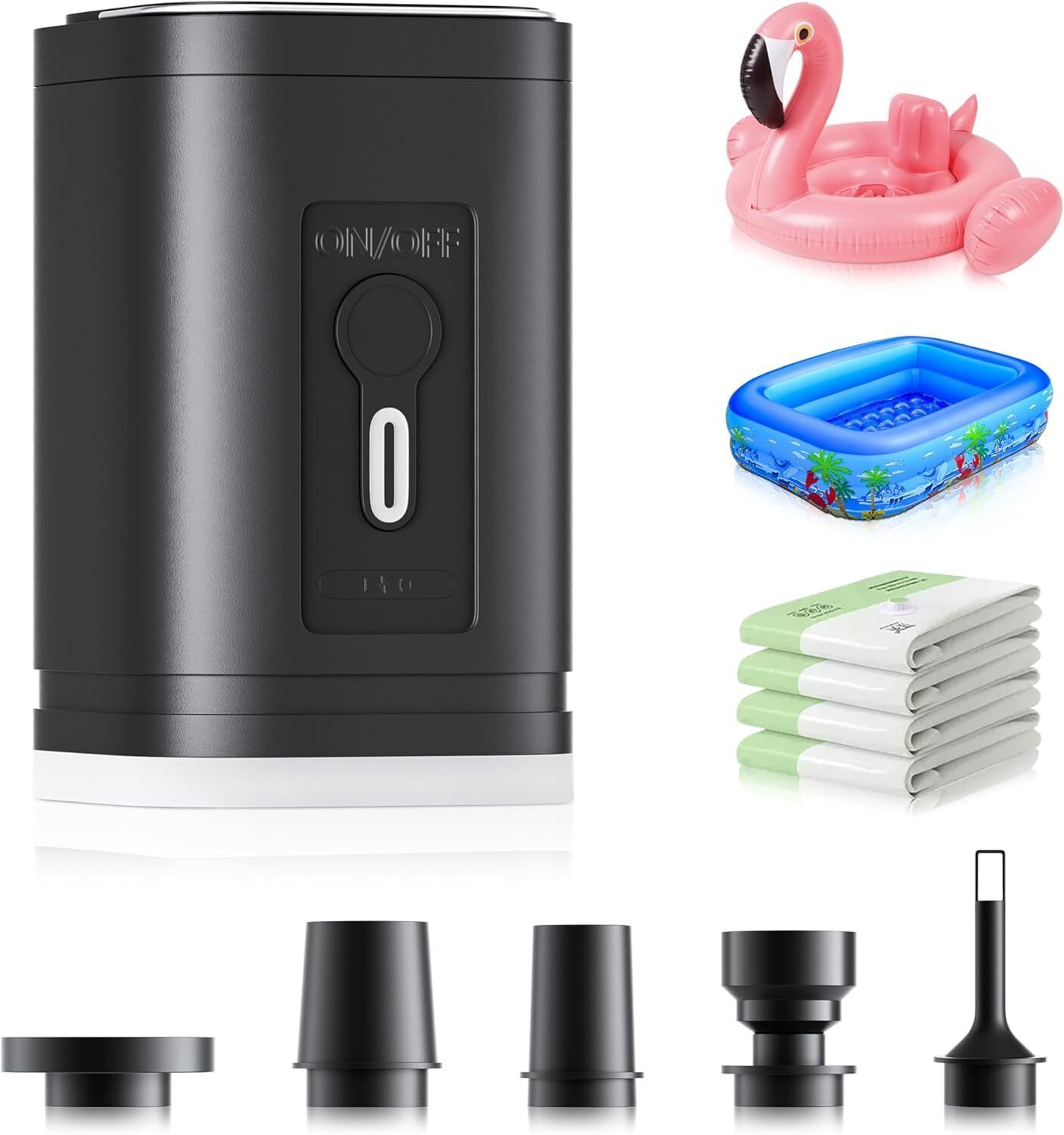 nihiti Dual Purpose Mini Air Pump USB Rechargeable Wireless Inflator Pump,1200Mah 30W Float Pump-picture-40