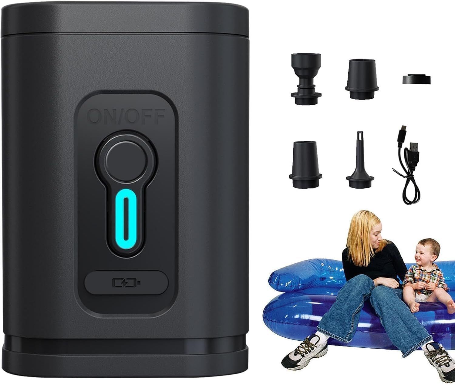 nihiti Electric Air Pump-Wireless Outdoor Inflator,1200Mah 30W Float Pump-picture-15