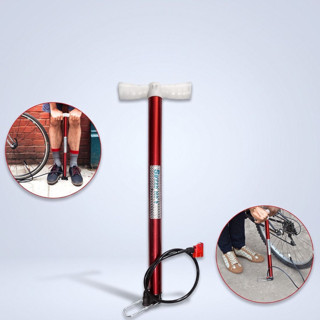 Portable High Pressure Tyre Inflator Motorcycle, Volleyball Pump, Football Pump, Car, Bicycle Pump-image-8