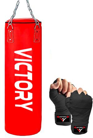 Unfilled Heavy Premium Boxing Bag with Boxing Hand Wrap with Chain Hanging Bag-image-5
