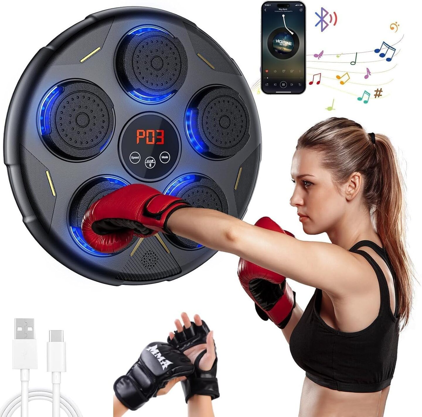 rhobos Adjustable Wall-Mount Height, Interactive Fitness & Fun Speed Bag-picture-0