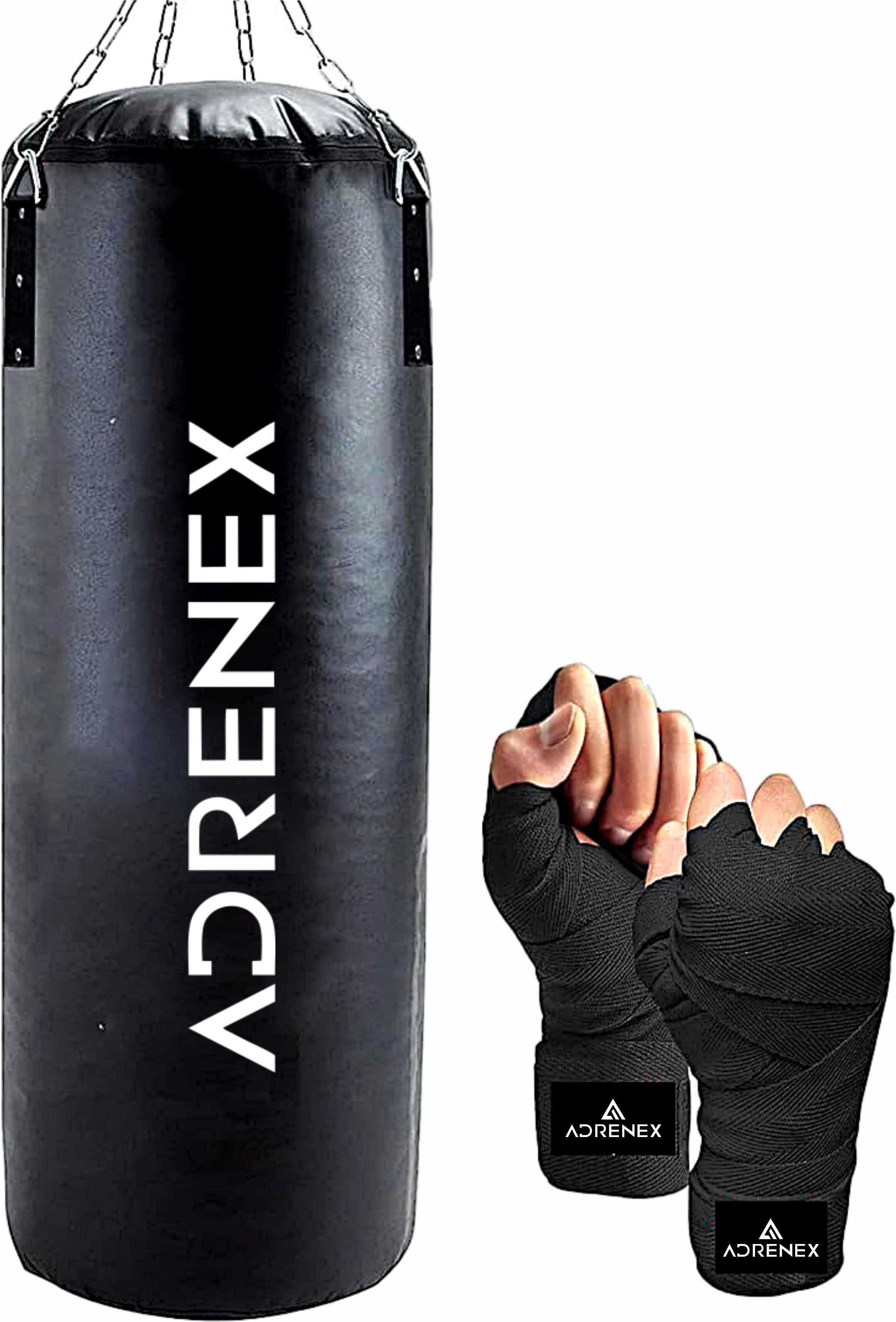 adrenex Unfilled Heavy Premium Boxing Bag with Hand Wrap and Chain For Fitness, Exercise Hanging Bag-picture-18