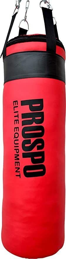 prospo Punching Bag Srf 36 inch unfilled with Chain and Curved focus pad (Red/White) Hanging Bag-picture-24