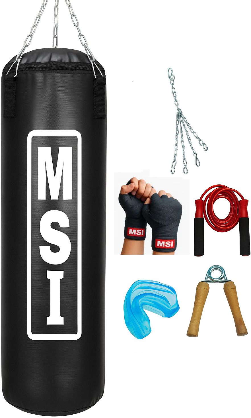monika sports 3 Feet MSI Unfilled Punching Bag / MSI Home Gym Boxing Set Hanging Bag-picture-10