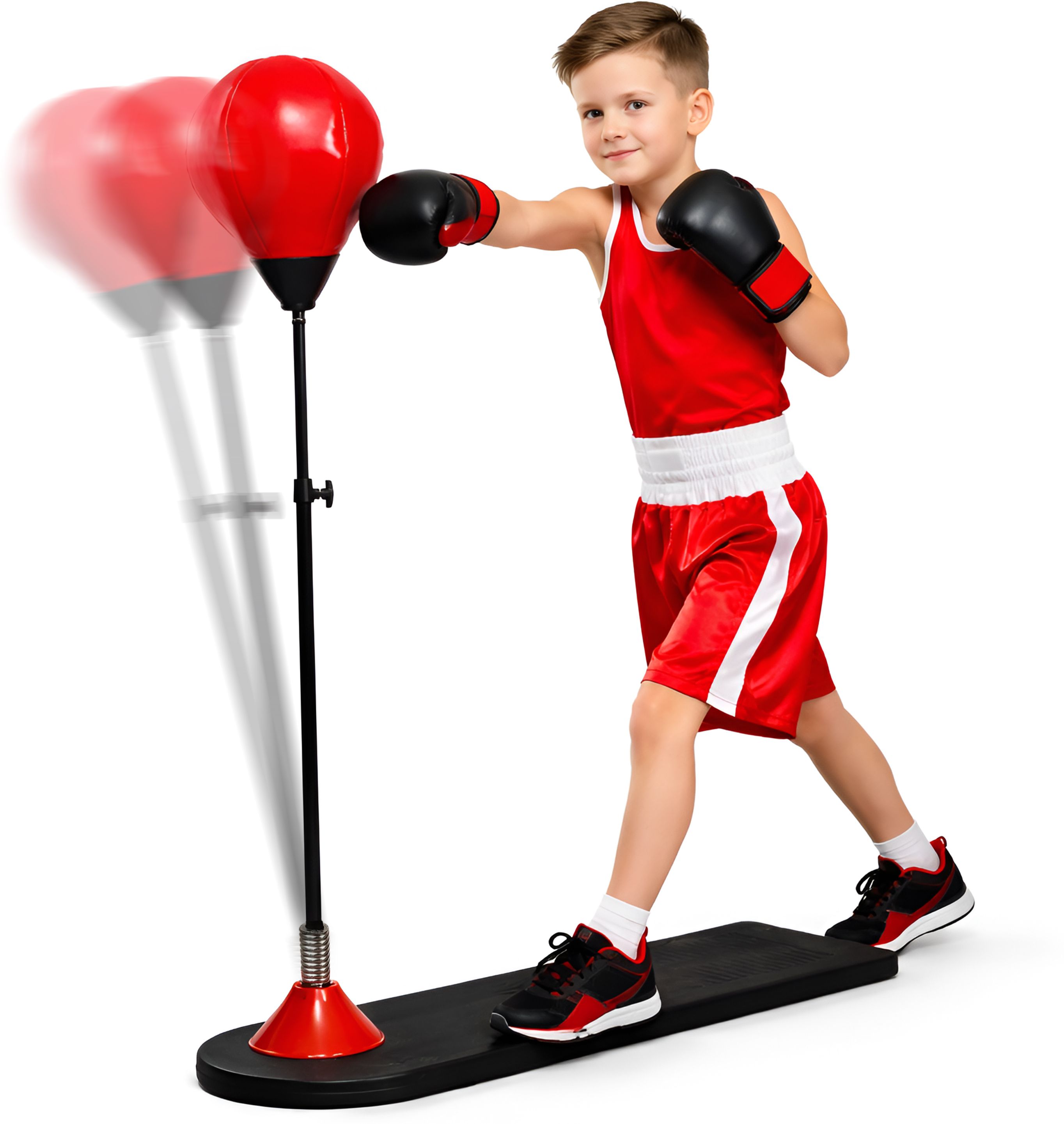 kidsmate Power Punch Boxing Punching Stand for Kids with Gloves & Pump, Fitness Training Standing Bag-picture-14