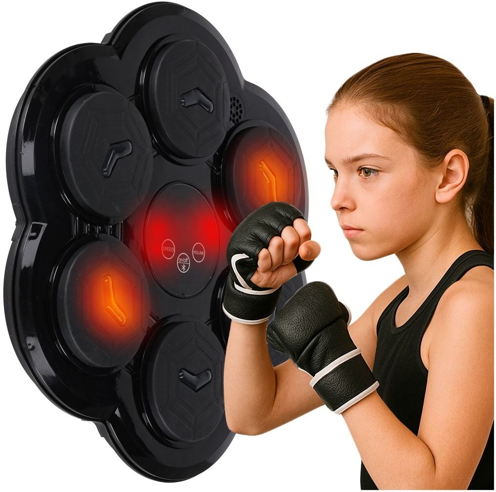 Smart Blue Sticker Music Boxing Machine, Bluetooth & LED Rhythm Lights Hanging Bag-image-30