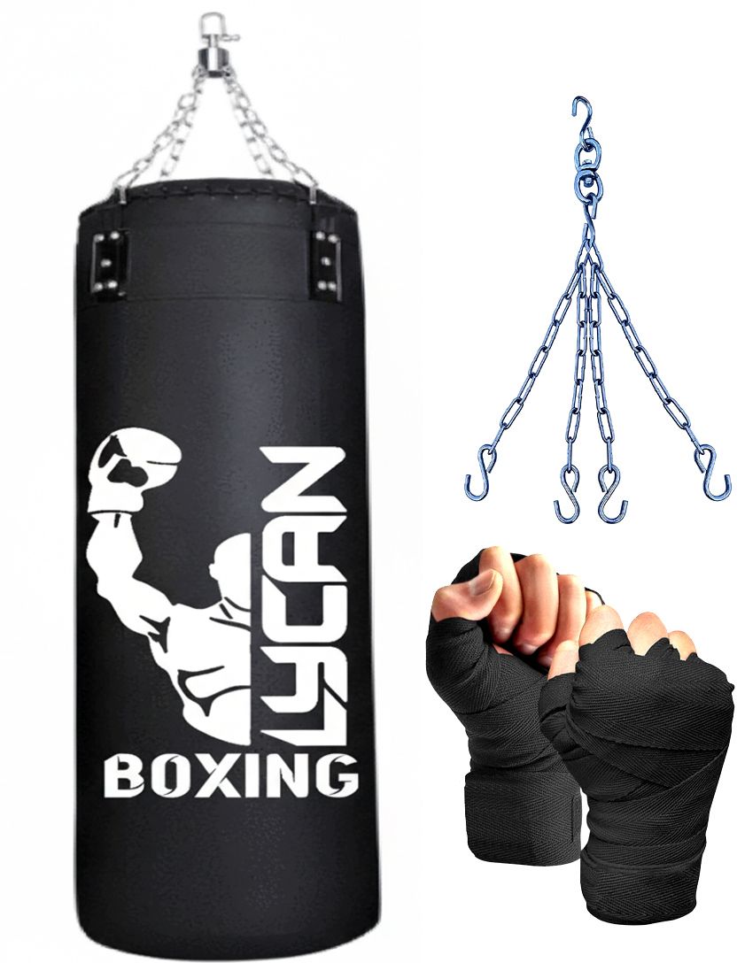 lycan 2FT Kickboxing Punching Bag With Hanging Chain,handwrap Combo Hanging Bag-picture-1