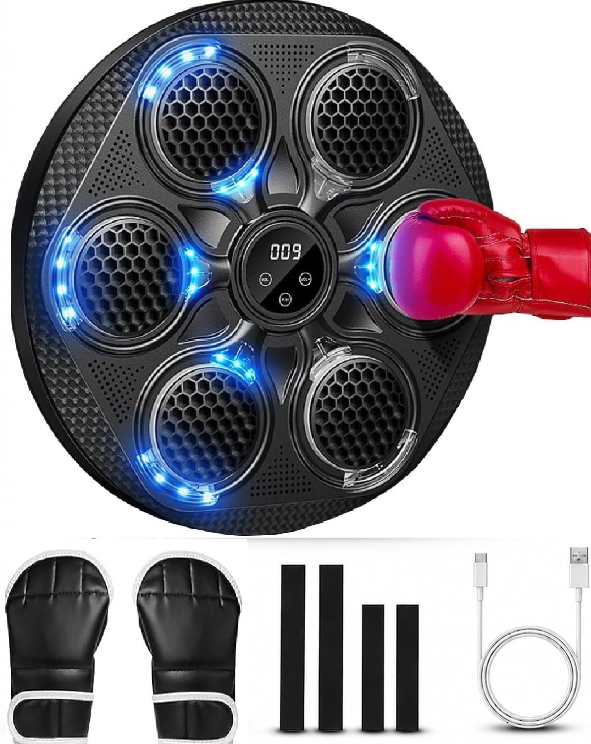 Music Boxing Machine with Boxing Gloves - Wall Mounted Punching Machine Hanging Bag-image-10