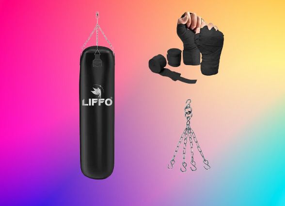 liffo Punching Bag for Home Gym Heavy Duty (2FT) Hanging Bag-picture-48