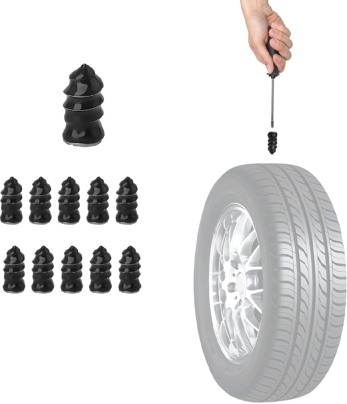 divine Universal Tire Repair Plug Set Self Tapping Rubber Leak Seal Tubeless Tyre Puncture Repair Kit-picture-22