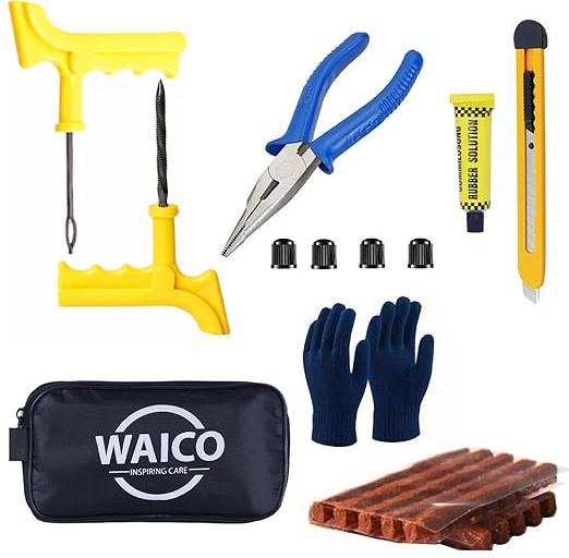 8 in 1 Universal Tubeless Tyre Puncture Kit Tubeless Tyre Puncture Repair Kit
