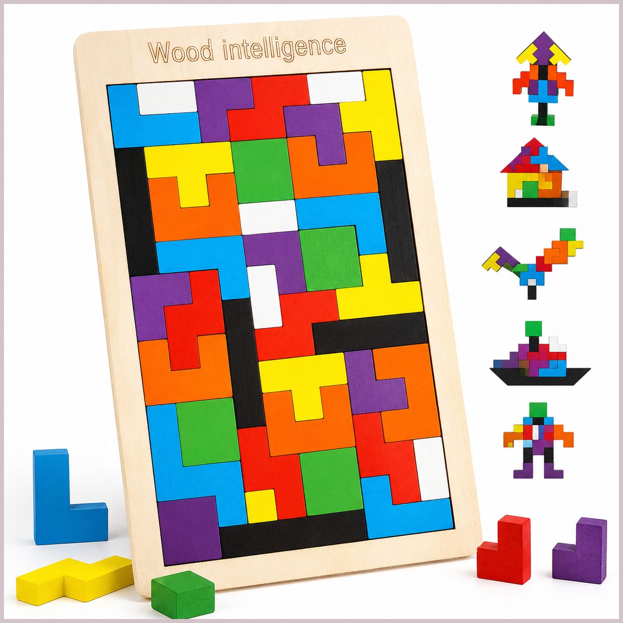 Creative Wooden Tangram Tetris Puzzle Educational Toy for Kids Fun Learning Game-image-39