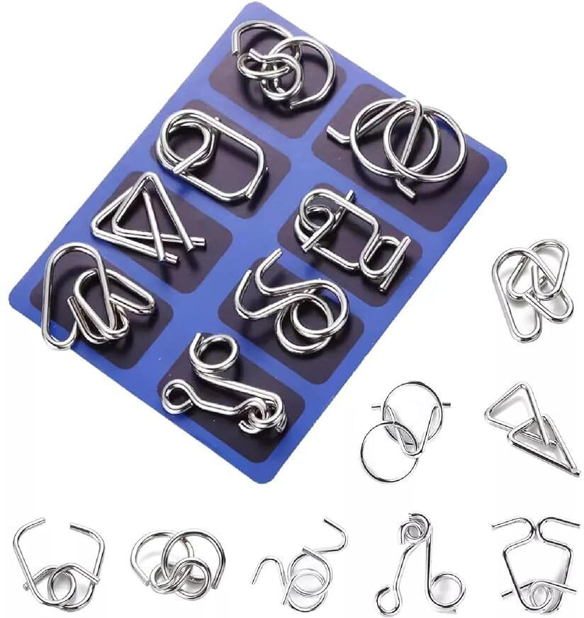 Kids Metal Puzzle Assorted Disentanglement Puzzles for Gifts Brain Teaser IQ