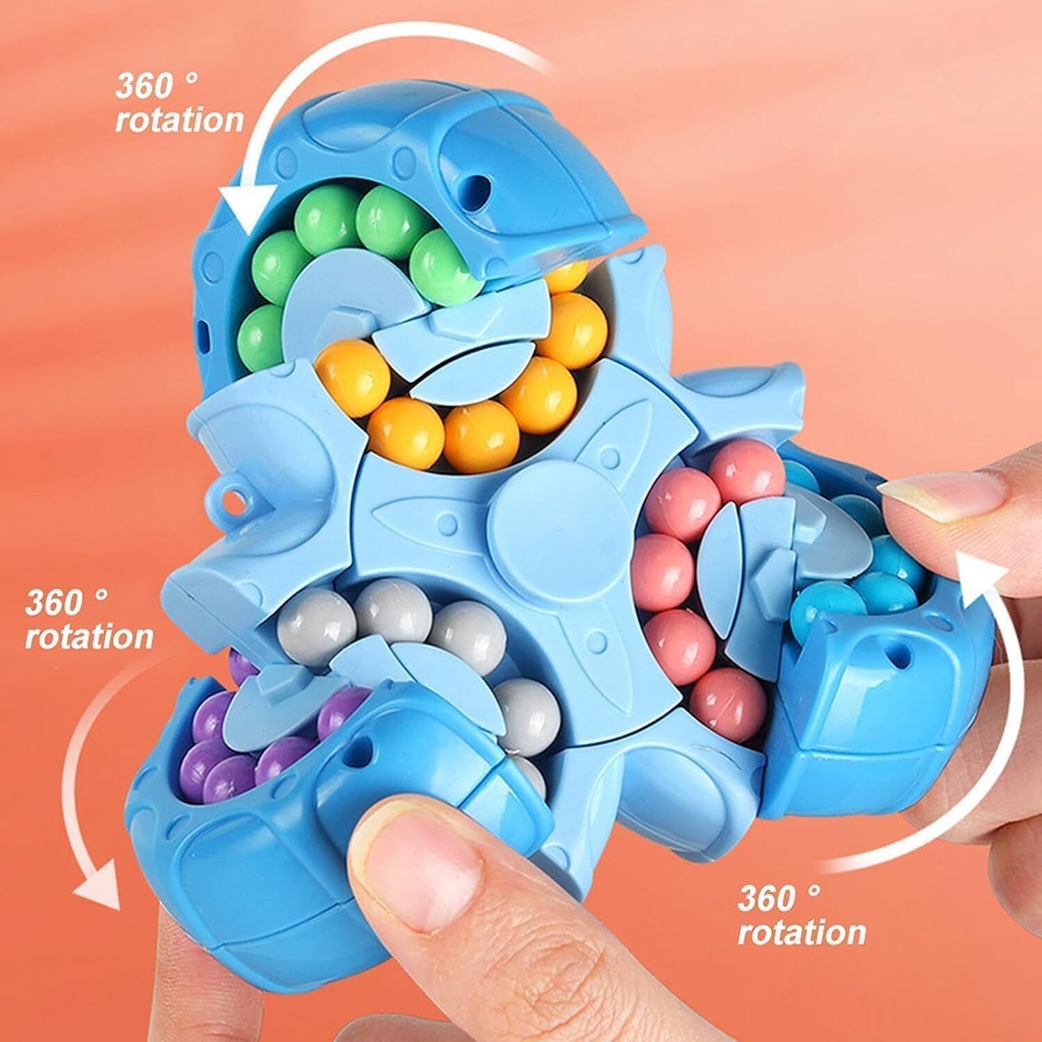 Triangle Magic Bean Cube Spinner Puzzle Toy for Kids Adults Stress Relief Fidget