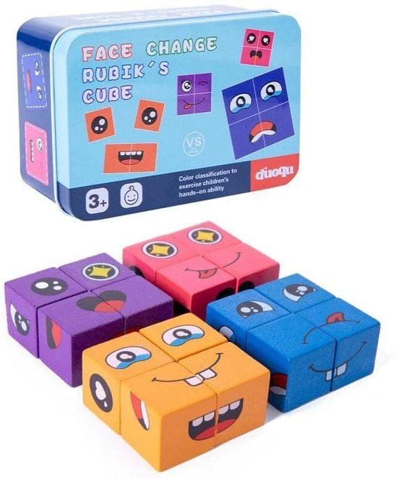 kidoyz Emoji Face Changing Cube Puzzle Game Expressions Matching Block Training 72Cards-picture-30