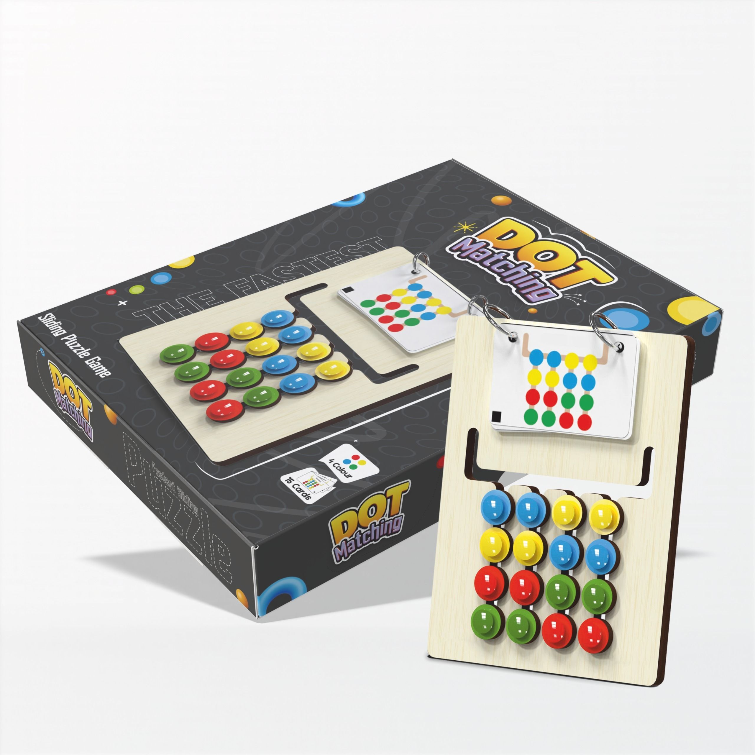 Colour Coder Wooden Slide and Match Puzzle Game, Educational Toy-image-46