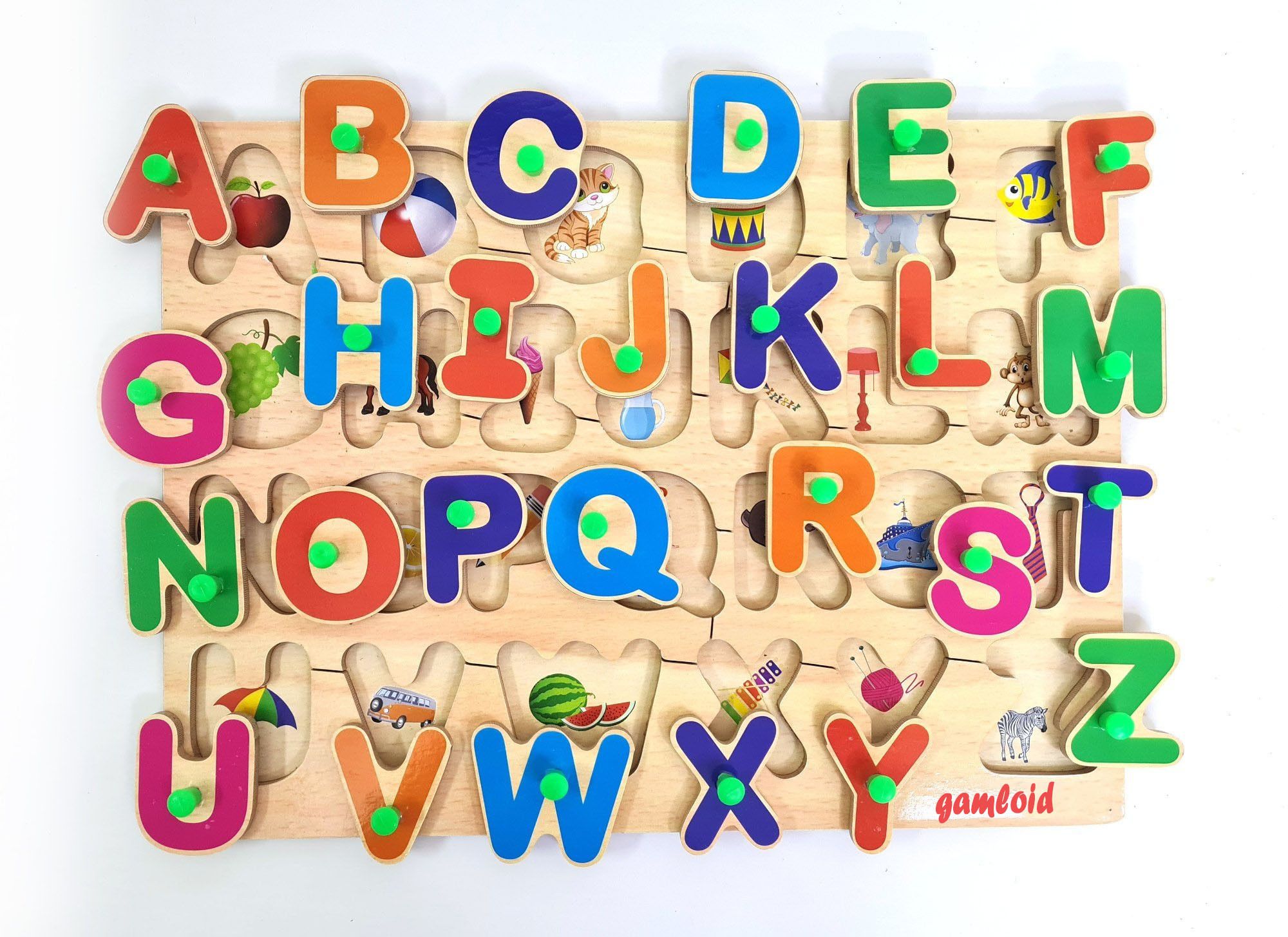 New Price Creative Wooden Educational learning A To Z English Alphabets Board-image-0