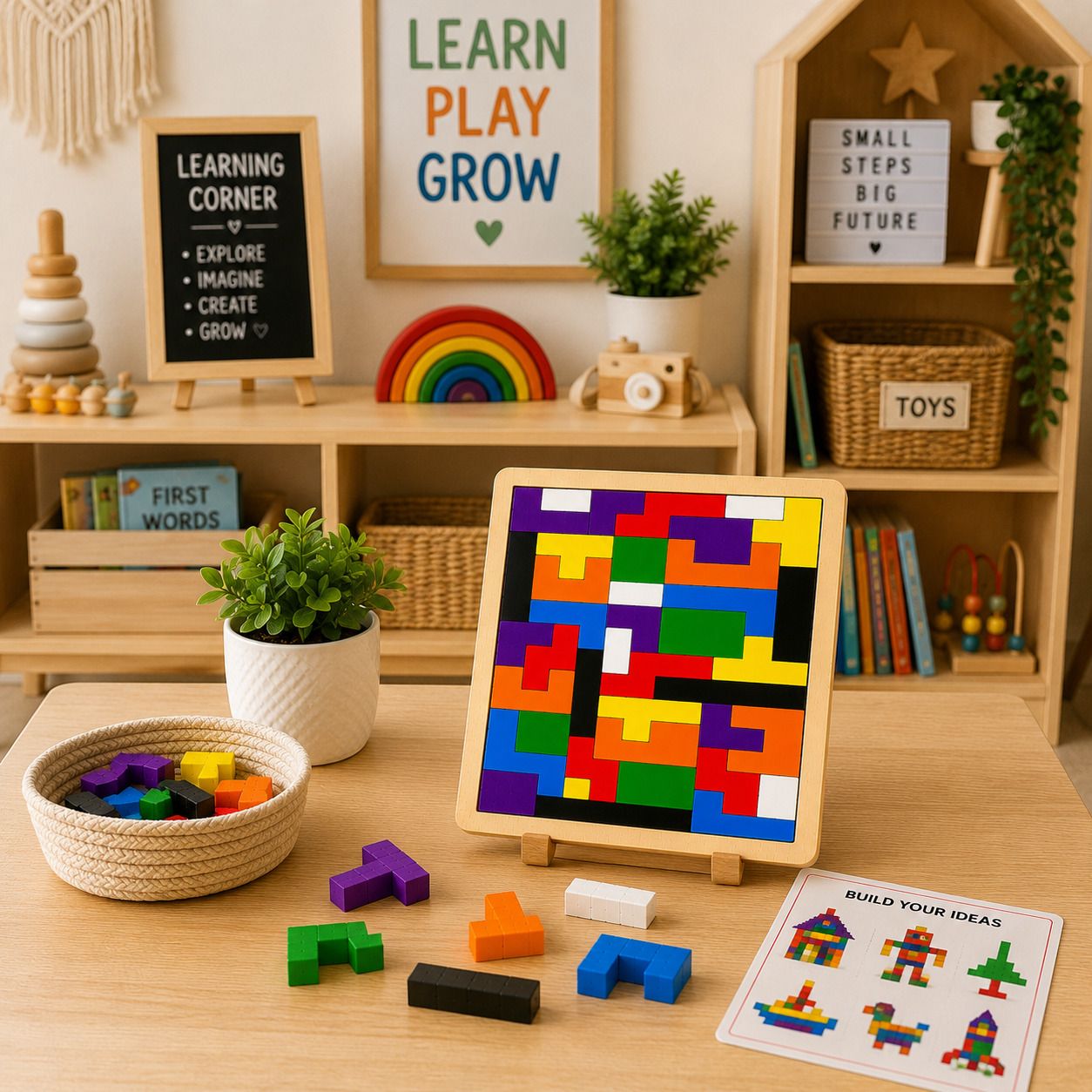 Wooden Brain Development Puzzle Board Creative Learning Activity Toy for Kids-image-26