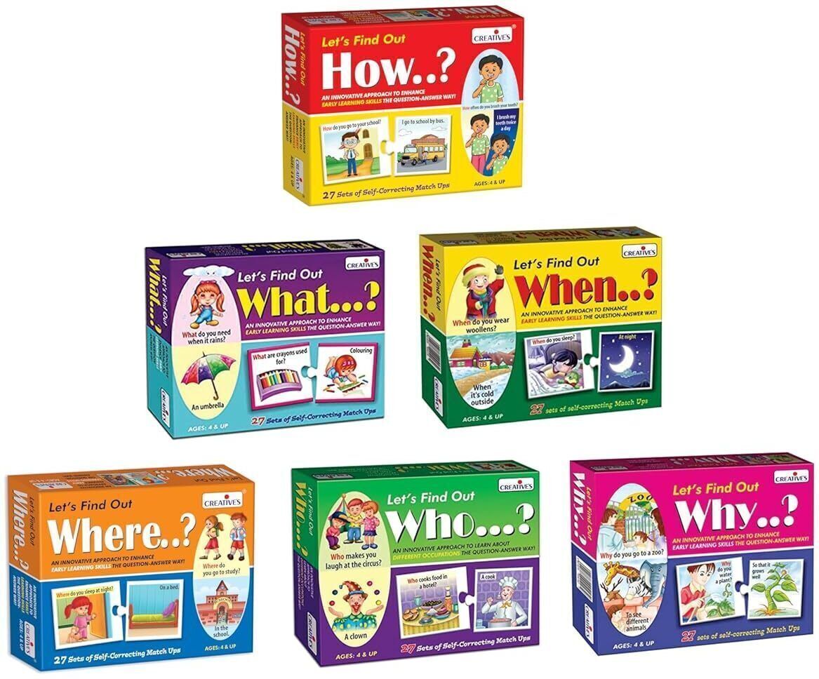 creatives ‘WH’ Question Series Pack of 6 Let’s Find Out What, When, Who, Where, Why & How-picture-10