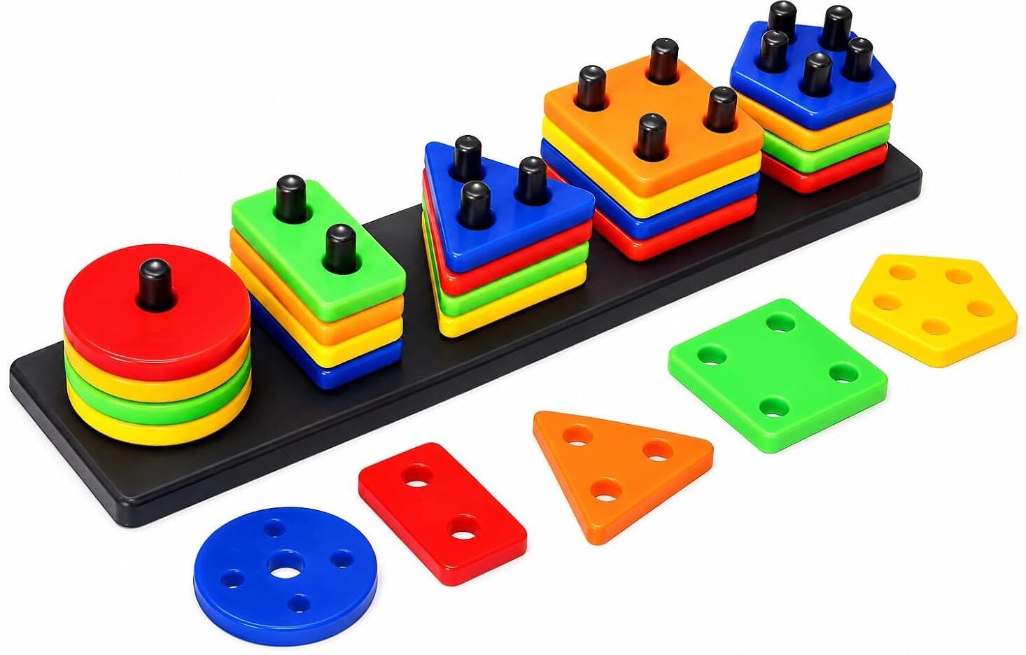 Toy Shape & Color Recognition Geometric Board Educational Column Puzzle-image-40