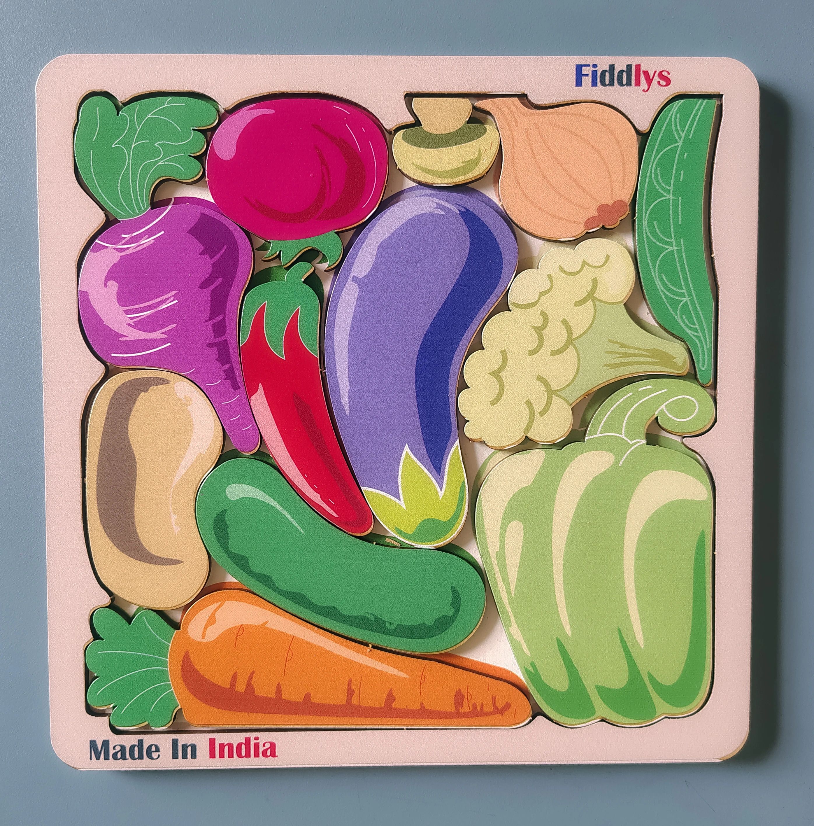 Wooden Vegetable Puzzle for Kids –Inspired Educational Toy for 3+ Years-image-32