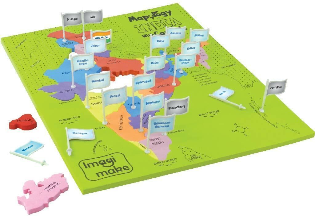 Mapology India with State Capitals- Educational Toy & Learning Aid- Map Puzzle