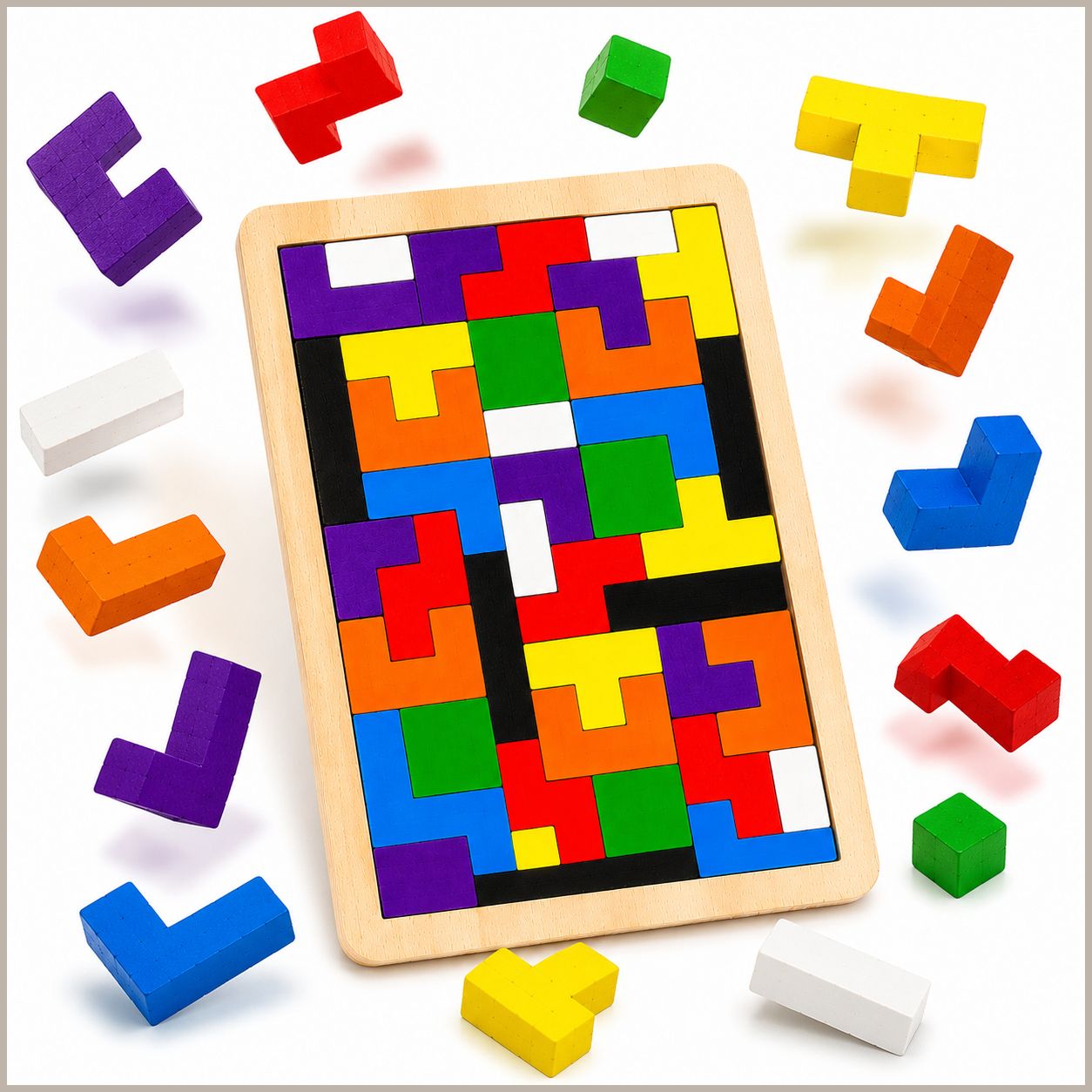Wooden Educational Puzzle Board Problem Solving Learning Toy for Children-image-1