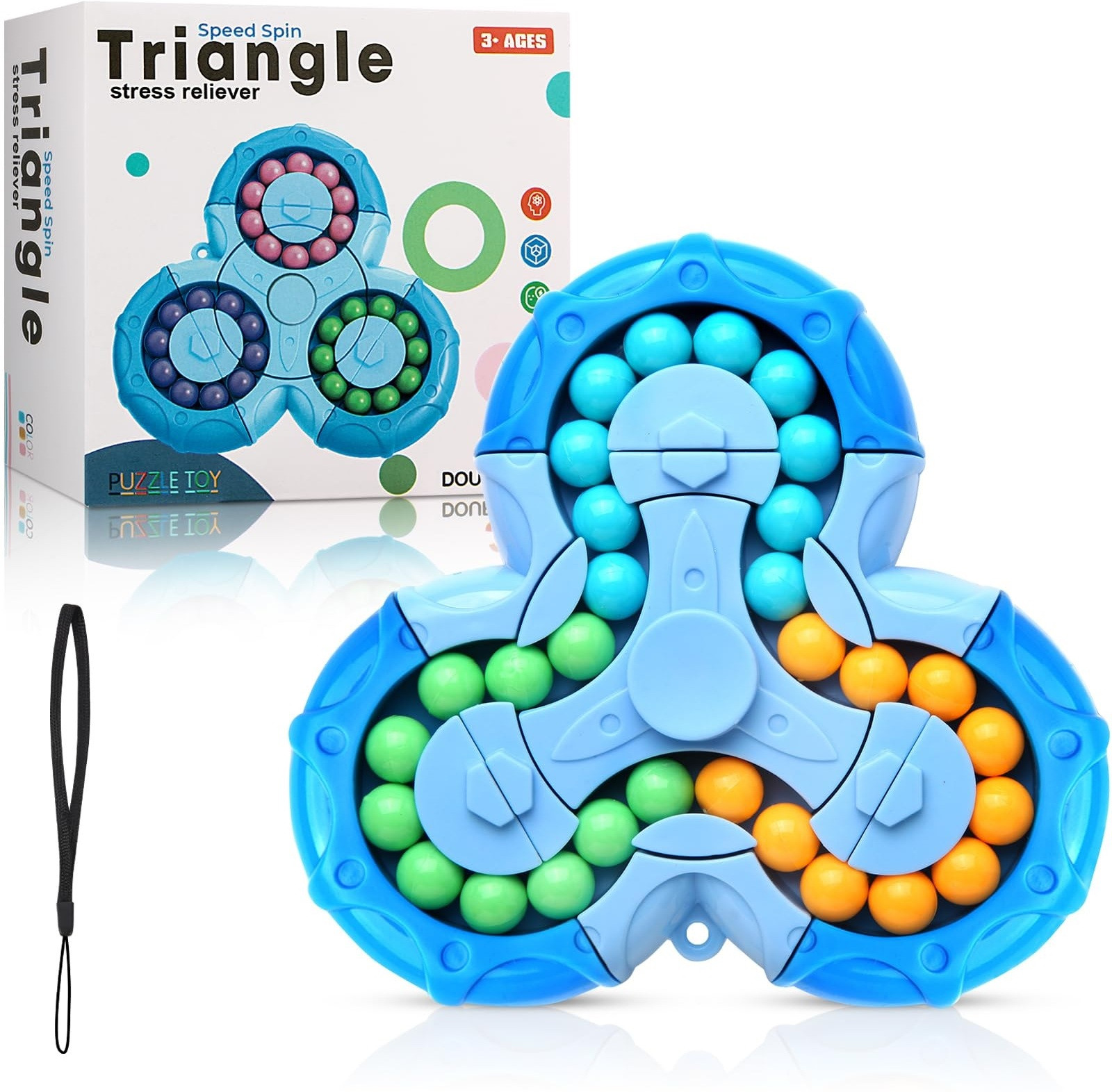 crazybuy Fingertip Rotation Magic Beans Puzzle & Fidget Spinner 2 in 1 FingerTip Toy Kids image 1