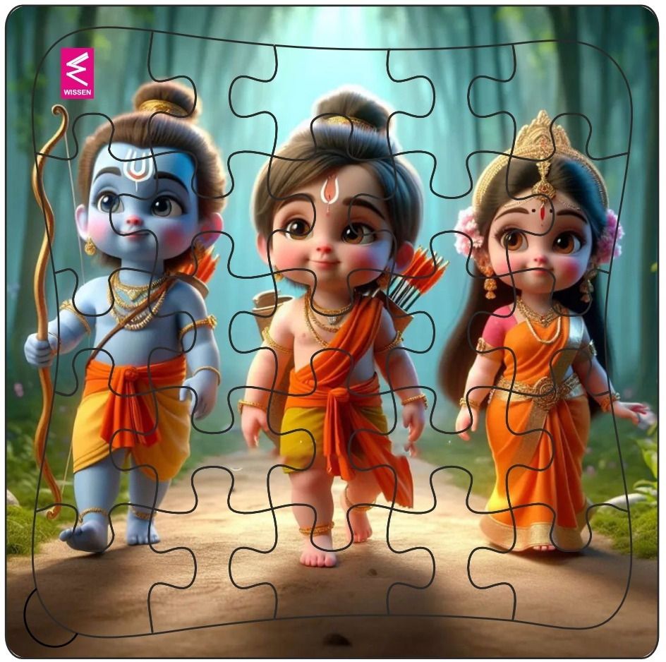 wissen Wooden Jigsaw Puzzle "Ramayana Reveal:Adorable Adventure 9*9 inch-4 years above-picture-40