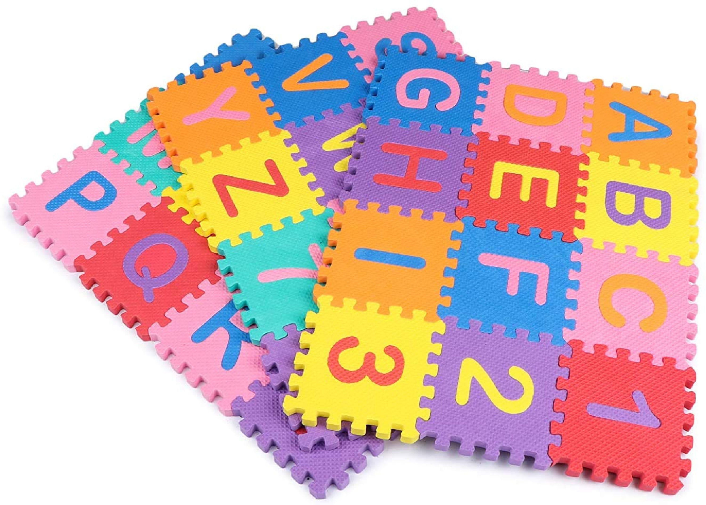Puzzle Foam 36 Pieces Big Tiles Mat with Alphabets and Numbers for Kids-image-46