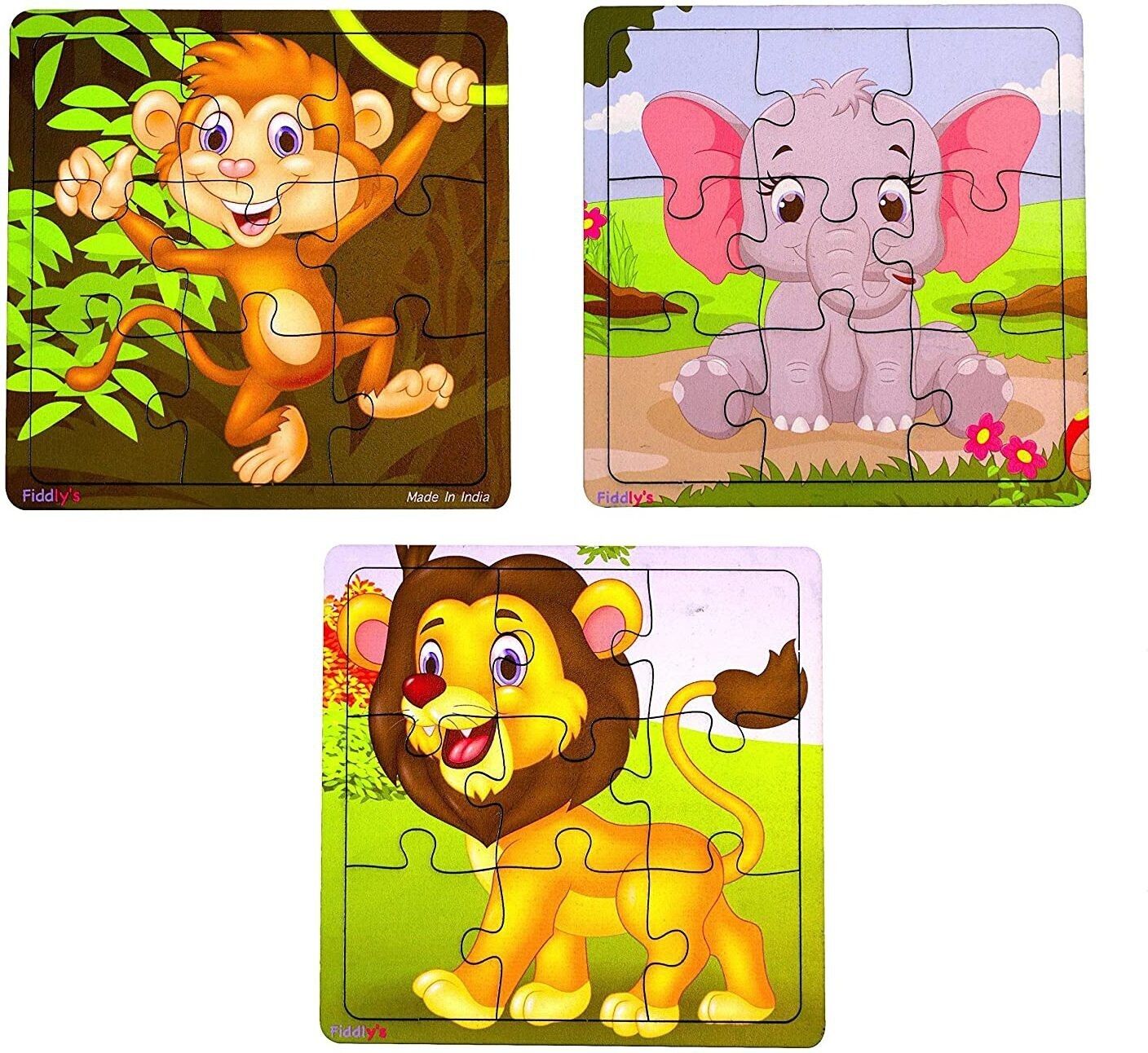 fiddlys Wood Jigsaw Puzzles for Children - 9 Pieces (Pack of 3)-picture-13