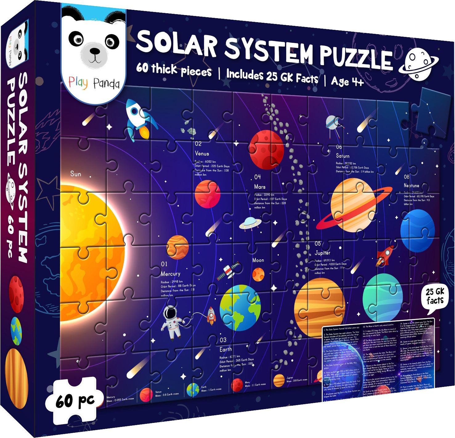 play panda Solar System Puzzle with 60 Pieces & 25 GK Facts-picture-26