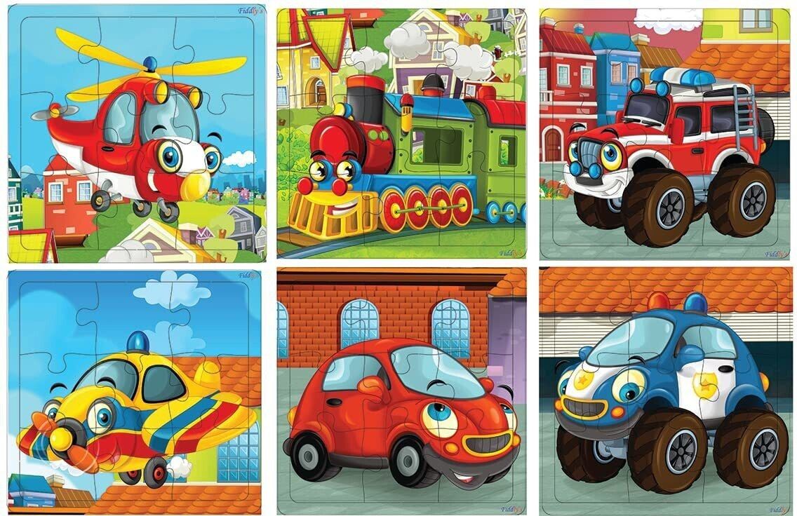 fiddlys Wood Jigsaw Puzzles for Kids & Children -9 Pieces Age 3+ (Vehicles (Pack of ))-picture-21