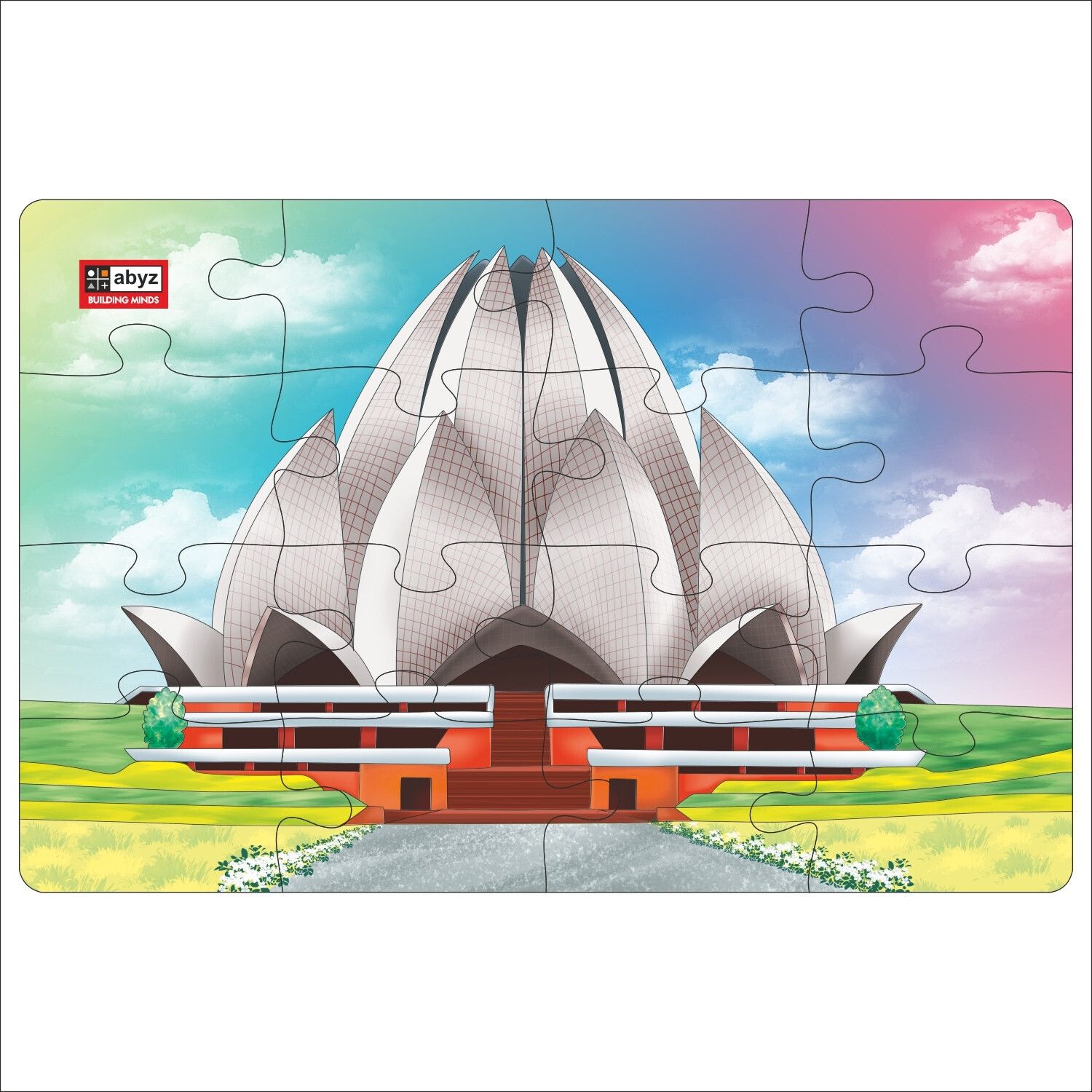 abyz Lotus temple Jigsaw Puzzle for Kids of Age 3- Years and Up, 16 Pcs-picture-18