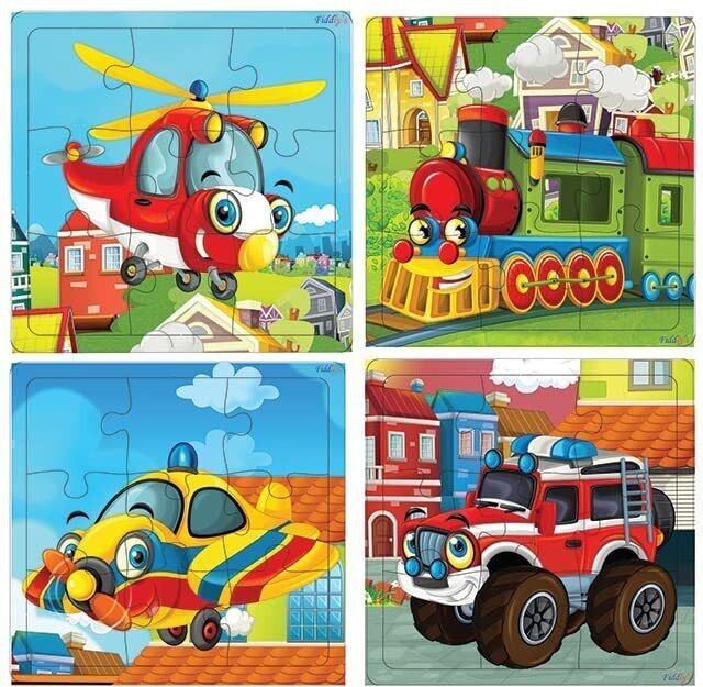 fiddlys Wood Jigsaw Puzzles for Kids & Children -9 Pieces Age 3+ (Vehicles (Pack of )-picture-27
