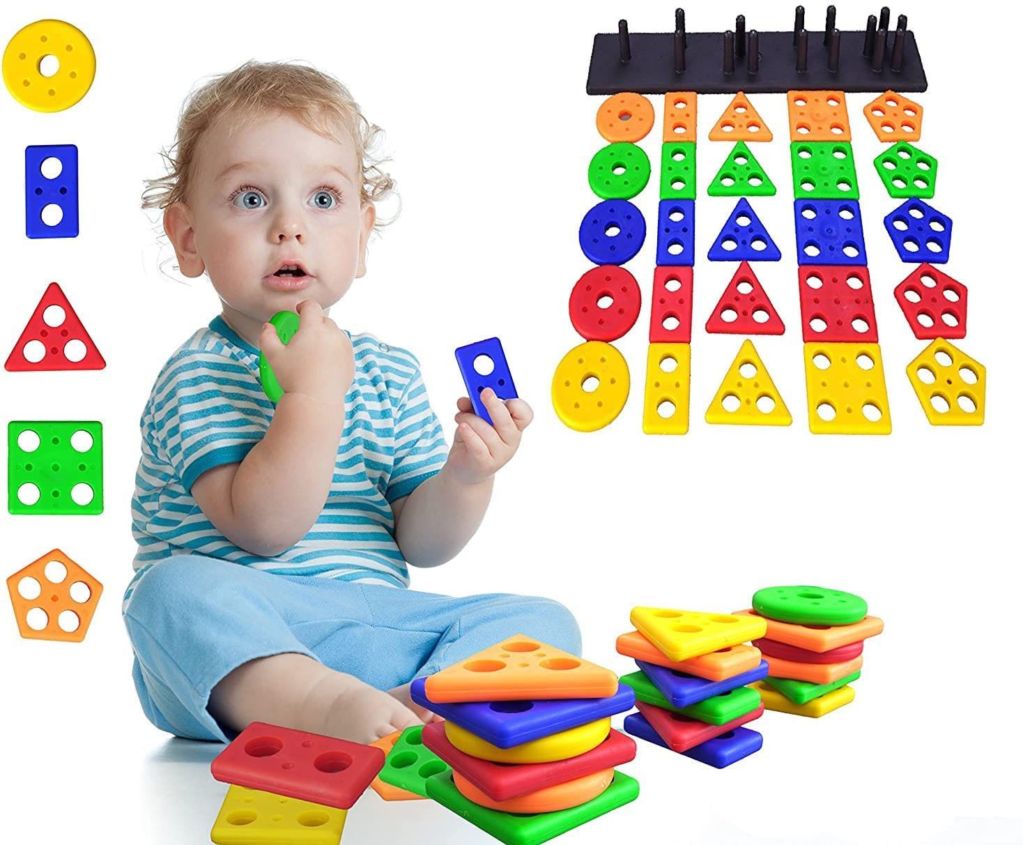 gamloid Hot Sale Geometrics Square Educational Learning Toys Sorter Stacking Block Game-picture-18