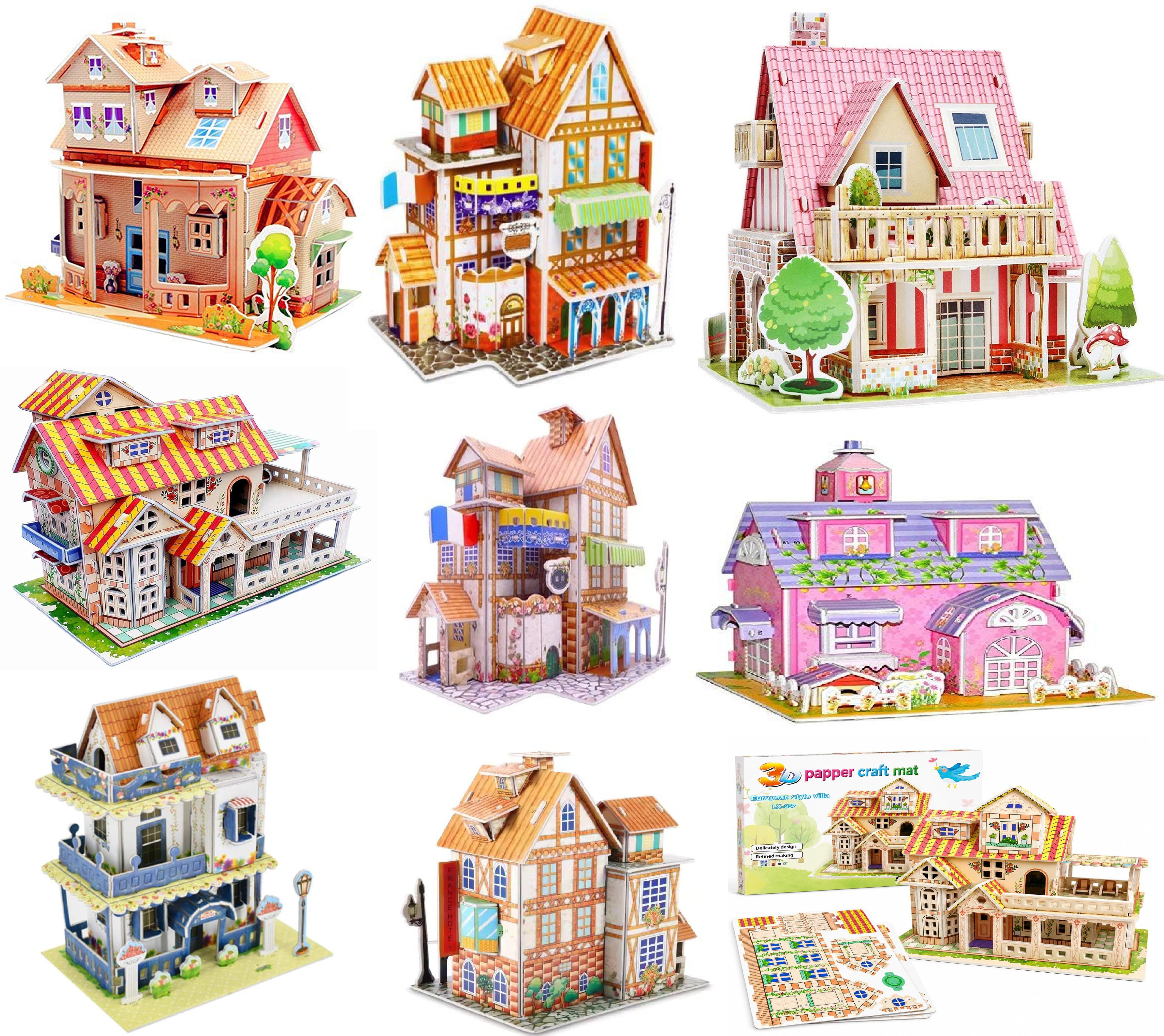 rsentera Any 3 Random Design 3D Puzzle House for Kids | DIY House Building & Cardboard-picture-17