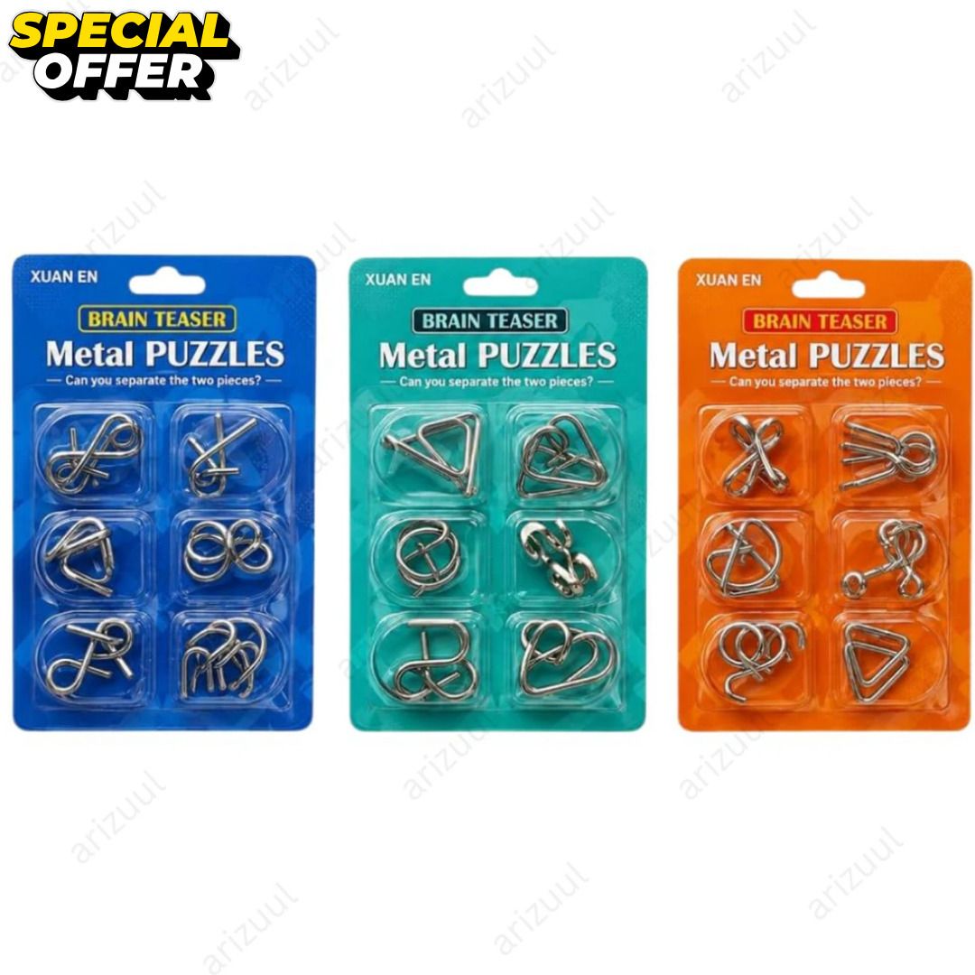 3D Metal Wire Puzzle Toy Set Brain Training IQ Logic Game for All Ages-image-40