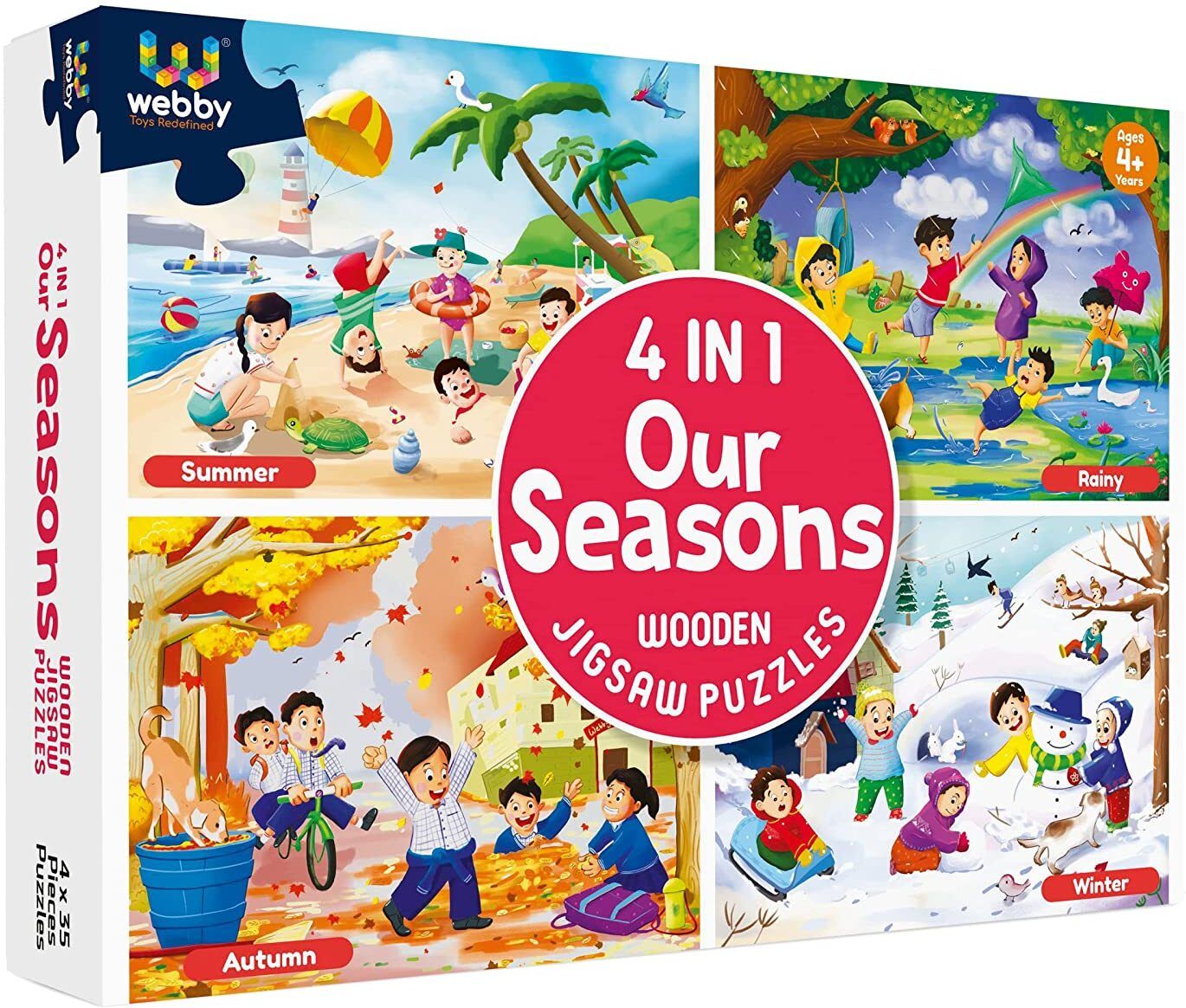 webby 4 in 1 Wooden Season Puzzle Toy for Kids | Set of 4 Jigsaw Puzzle 35 Pieces Each-picture-15