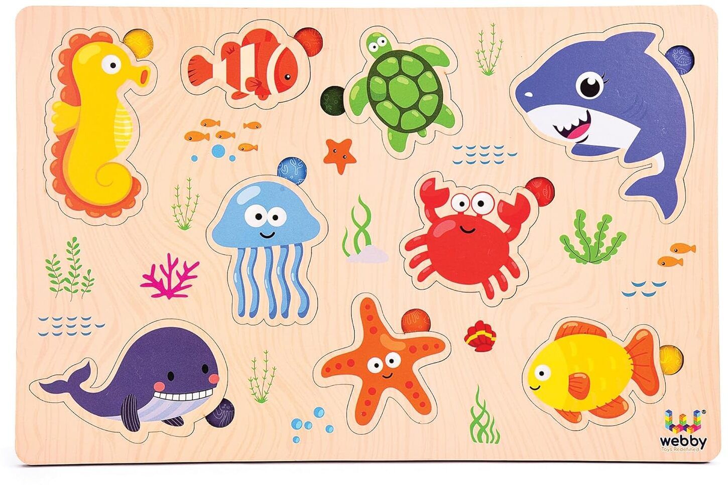webby Sea Animal Educational Wooden Puzzle for Kids-picture-14