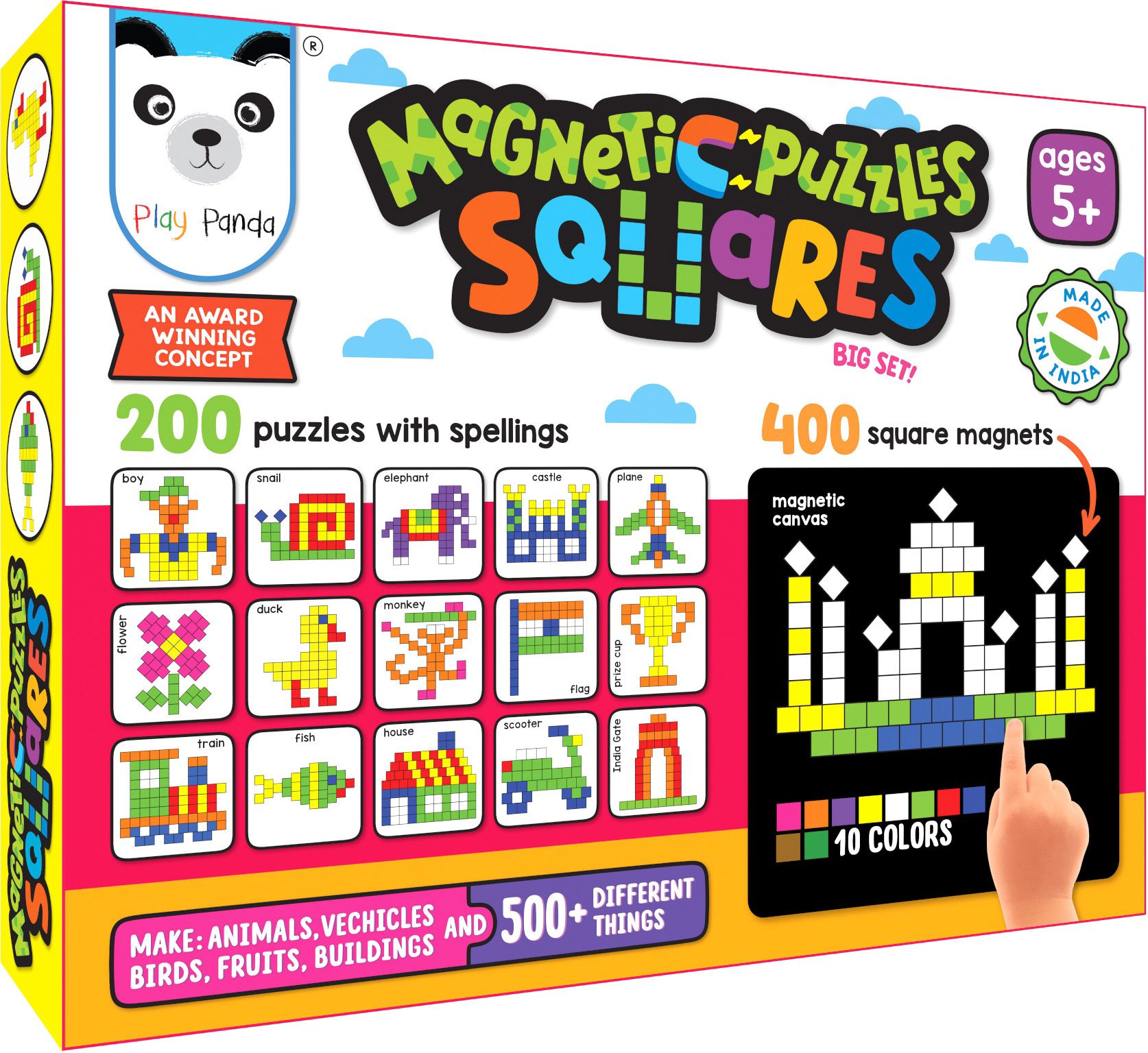 play panda Magnetic Puzzles (big) Squares with 400 Magnets & 200 Puzzles-picture-17