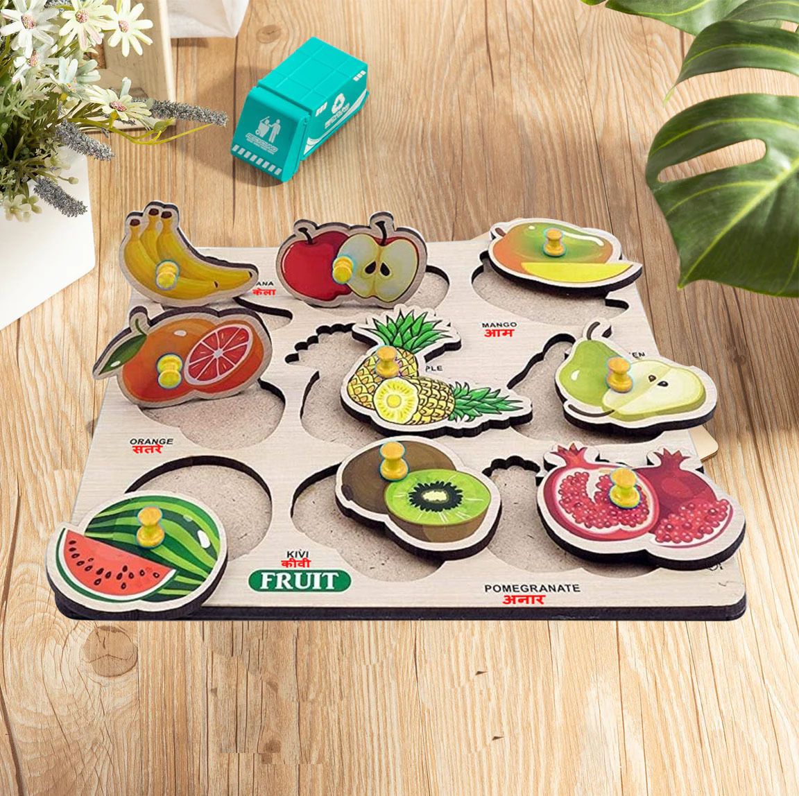Educational Game Wooden Board Fruit Name Puzzle Learning Toys Brain Development-image-37