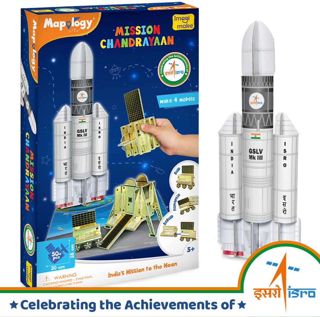 Mapology Chandrayaan | ISRO Rocket Model & Satellite | Astronaut Toy-image-34
