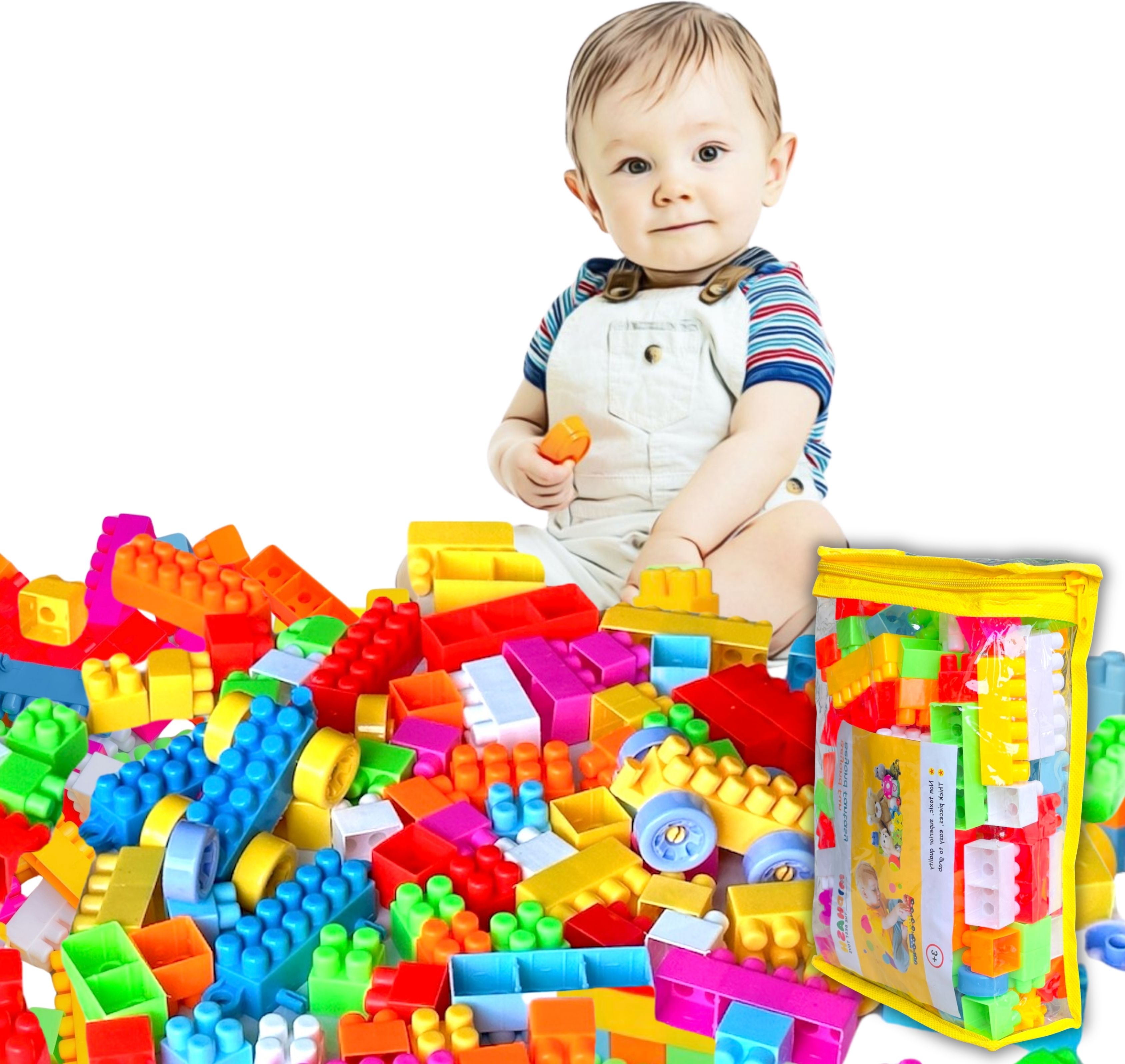 midhash DIY Plastic Building Blocks for Kids 100+ pcs Learning Toy Set-picture-24