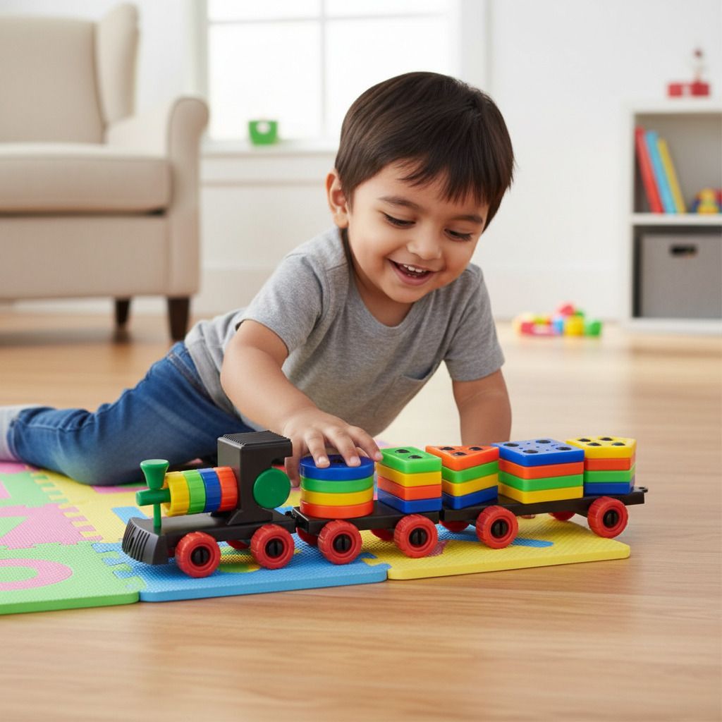 Educational Building Block Train Set for Kids Shape Sorting Learning Toy-image-3