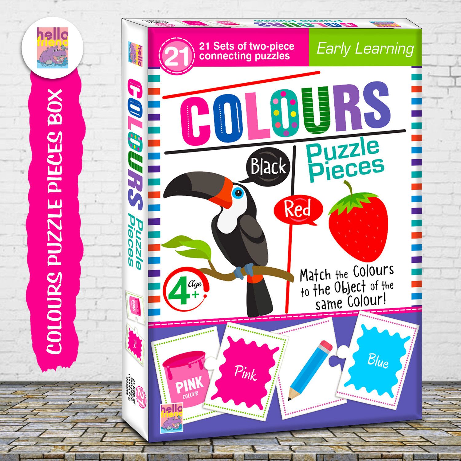 Colors Match Puzzle Connecting 2-piece (Set of 21 pcs) for Childrens- Ages 4+-image-22