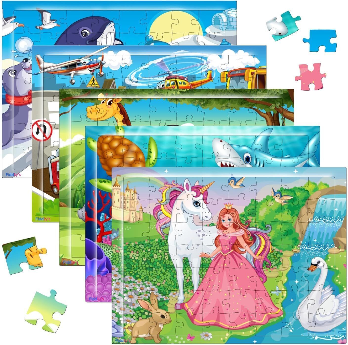 Wooden Jigsaw Puzzles for Kids & Children Age 6+ Animal & Sea World (Pack of 5)-image-25