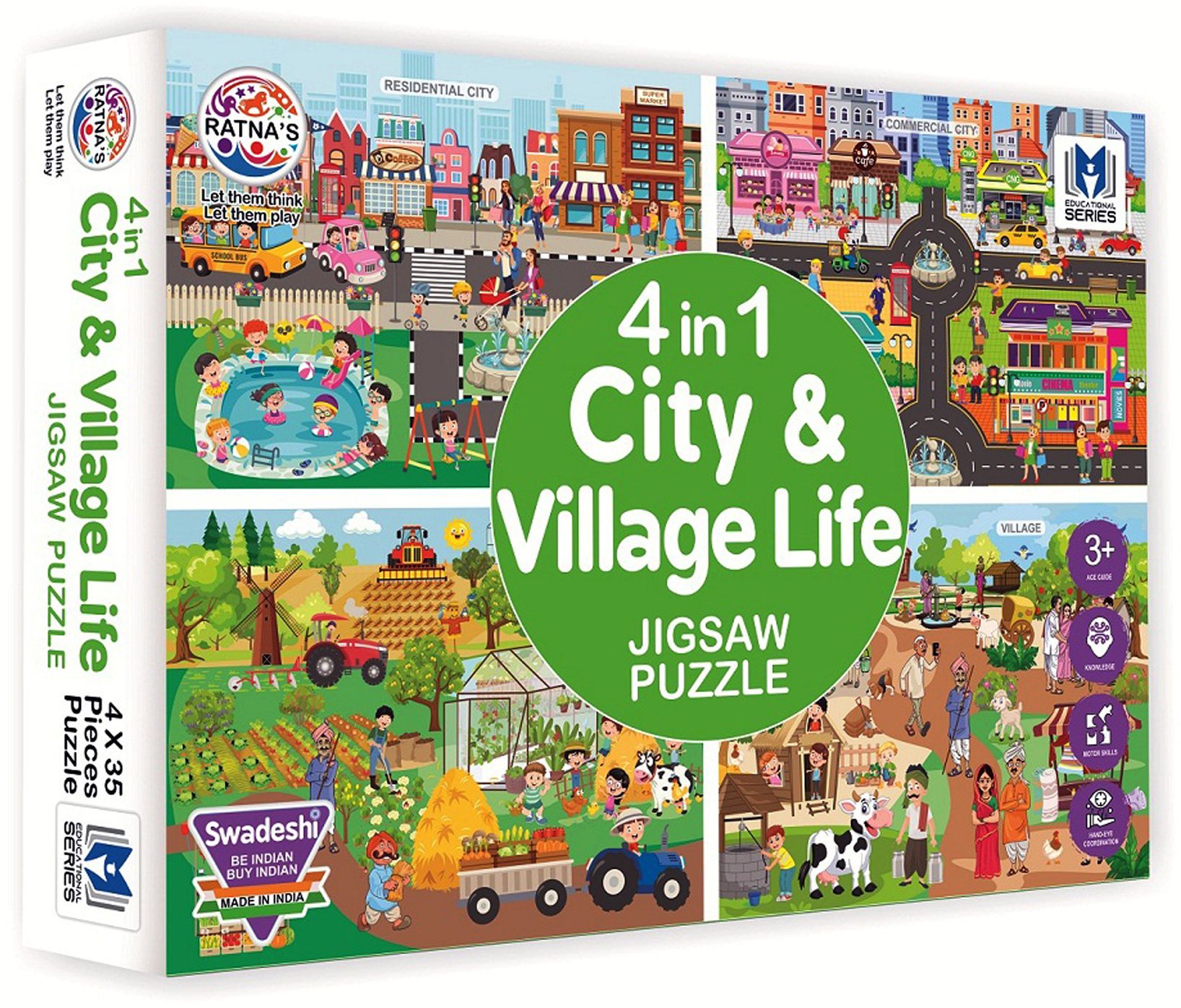 City & Village Life Jigsaw Puzzle for Kids(140 Pieces) (1578)