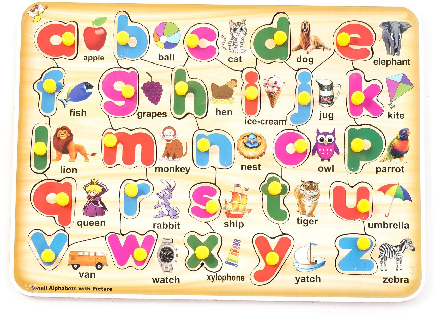 funteen Wooden Puzzle For Kids of Small Alphabets with Images-picture-21
