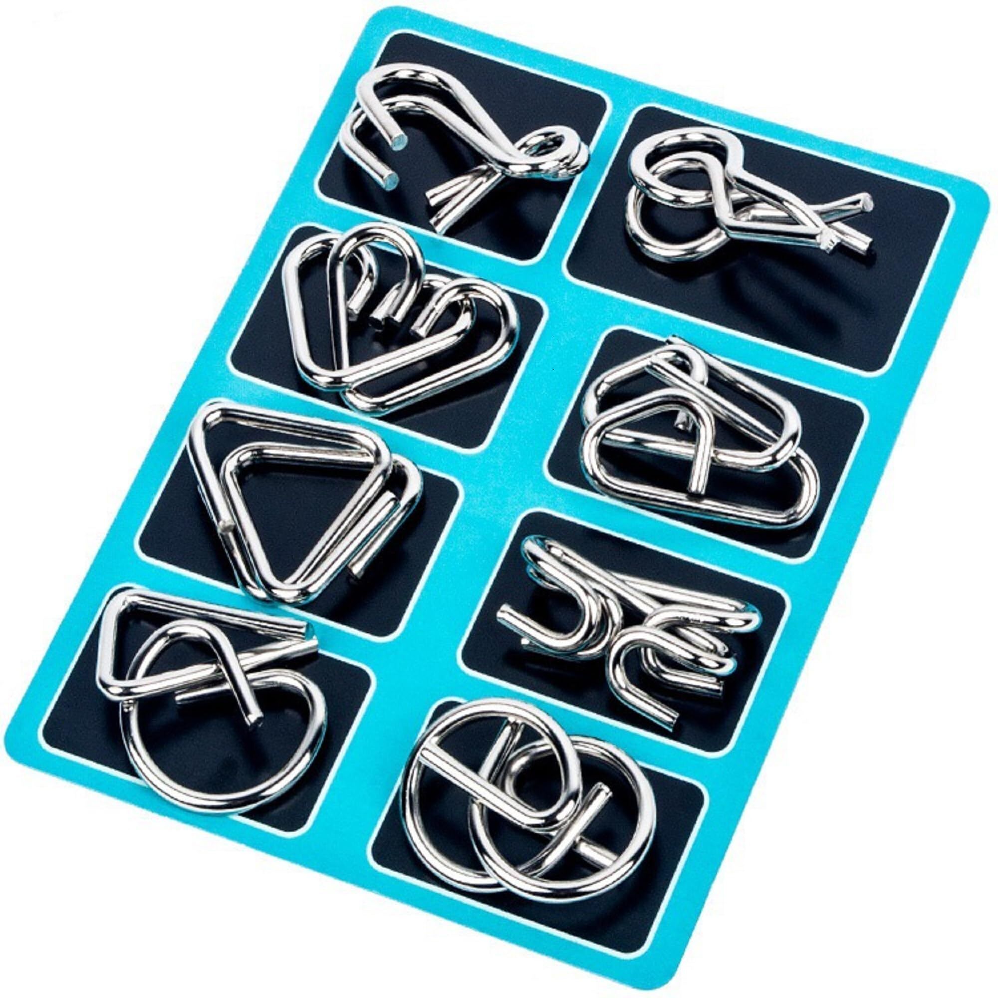 augen Metal Wire Brain Teaser Puzzle Set IQ Tester Fidget Toys for Kids & Adults (A)-picture-17